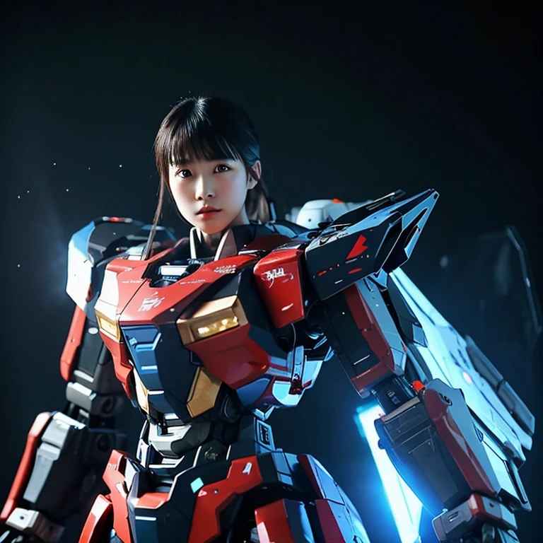 scary photos，Gothic horror masterpiece，There is ethereal transparency and high behind spirit，Someone has a face，Beautiful female doll，behind，feeling of horror，Uncanny Valley，There is a spirit behind it，Gorgeous clothes，There is a drop shoulder，There is leakage on the chest Close-up of robot with lightning in background, modern Mecha anime, Mecha anime, Anime large mecha robot, Cool mecha style, Giant anime mecha, keqing from Genshin Impact, Genshin Impact, Genshin Impact character, from Arknights, Mobile Suit, Anime Mecha Aesthetics, Ethereal mecha theme