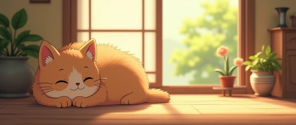 Cat, Cozy Anime,Lofi ,Cute ,Ultrawide ,Ghibli vibes