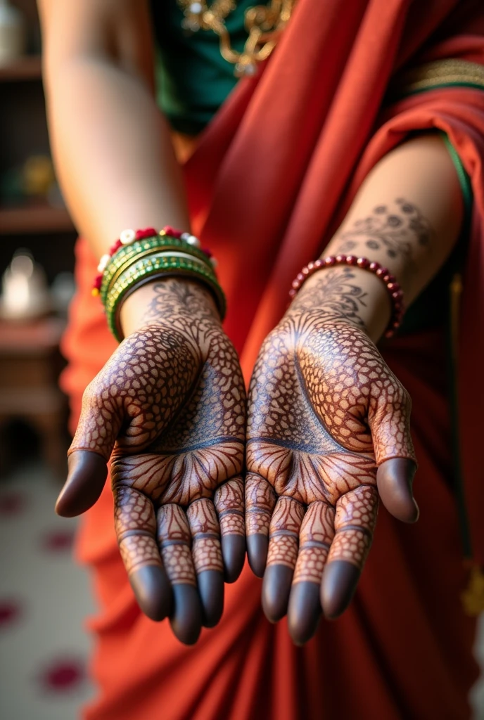 generate more Karwa Chauth Special mehndi design on hand