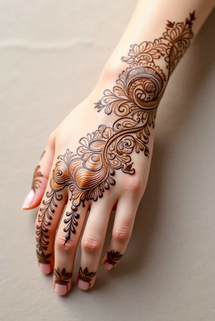 generate Traditional mehndi design on hand