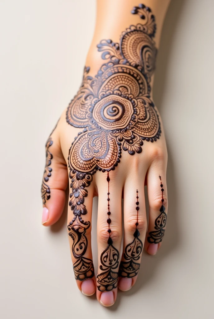 generate more Gol Tikki mehndi design on hand