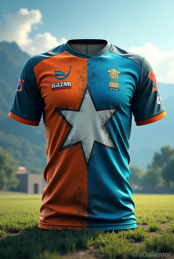 Cricket t-shirt design with Kashmir flag 