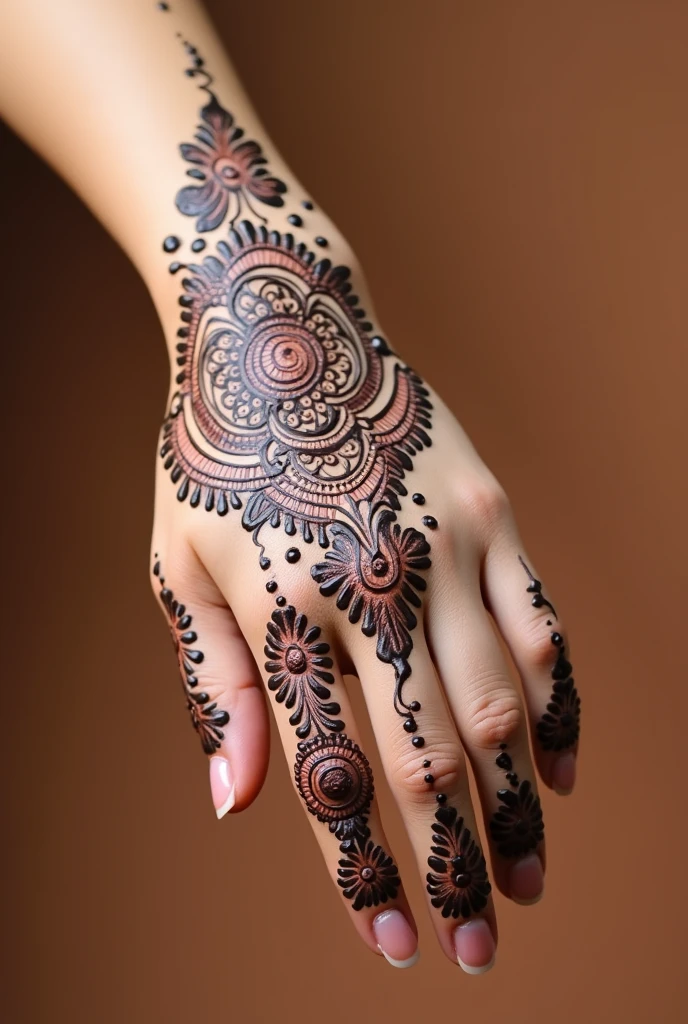 generate Rajasthani mehndi design on hand