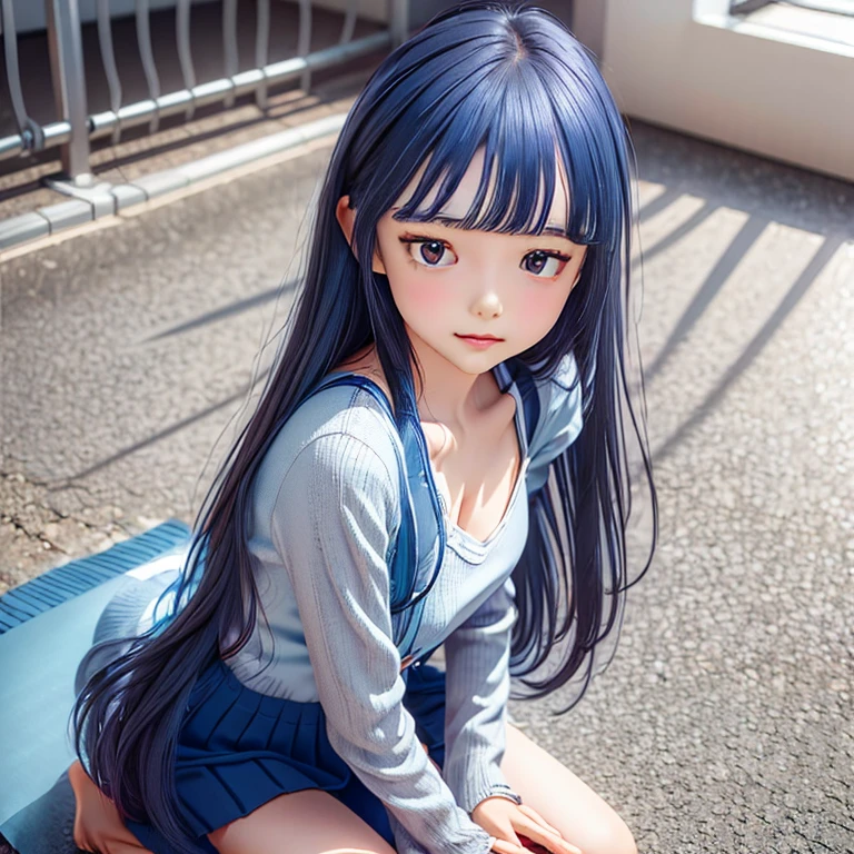 anime Girl with blue hair and black pants sitting on the ground, seductive anime girl, Anime cute art style, Smooth anime CG art, Attractive anime girl, Beautiful blue haired girl, Highest rated on pixiv, Girl with blue hair, anime girl with teal hair, Detailed anime character art, Digital anime illustration, Clean and detailed anime art, beautiful anime girl, digital animation art detailed face, cute face, ((masterpiece)), (Highest quality))), (Character design sheet, National costume, same characters, front, ~ Side, return), figure, 1 girl, whole body, Silver Hair, eyes hair, Beautiful Eyes, Princess Cut, Environmental change scene, Short skirt, Shyness, woman, girl, Are standing, Gothic Lolita, vtuber, Chartern Betarola, (simple returnground, white returnground: 1.3) ( masterpiece:1.2), (Highest quality:1.3)There is a woman，she has long hair，Wearing a white dress，There are two photos, White-haired god, Fate-like anime style/overnight, anime girl squatting, hyper Realistic animation, Anime computer graphics style, real life anime girls, Azure Lane style, Achgau, Produced by Anime Painter Studio, Anime computer graphics, Anime Girls Cosplay, Realistic animation