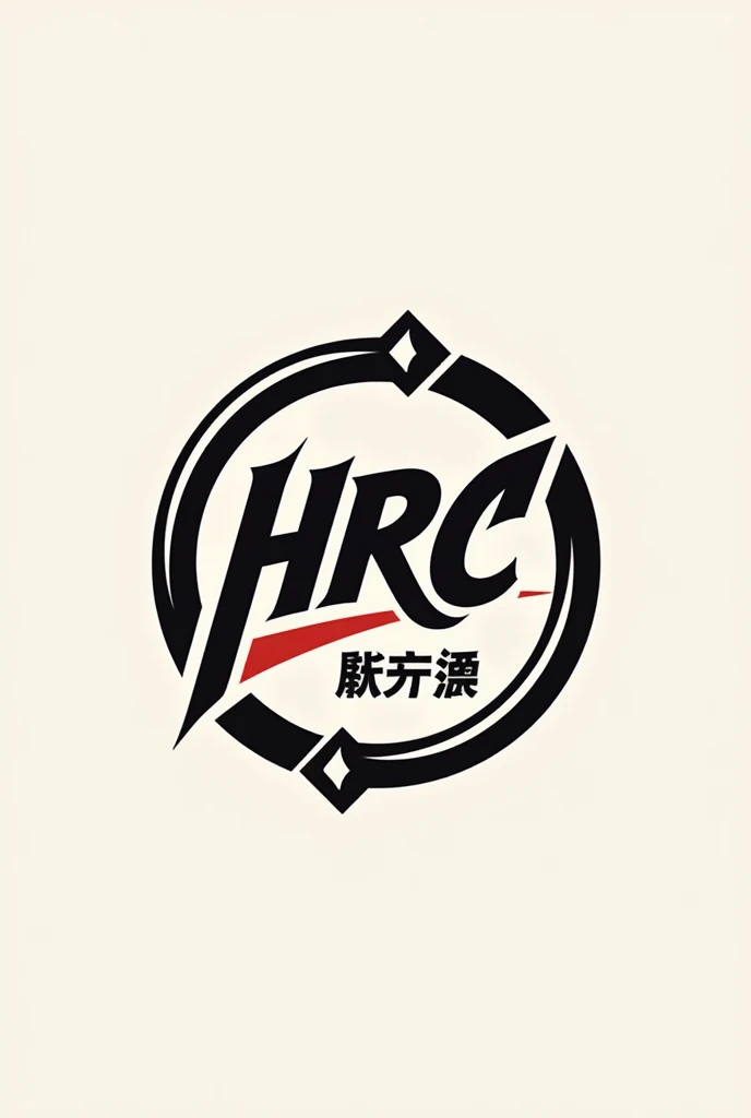 crée moi un logo dans le style du japon automobile, avec écrit "HRC" et "Hot Ride Club", ainsi que "ホット・ライド・クラブ"