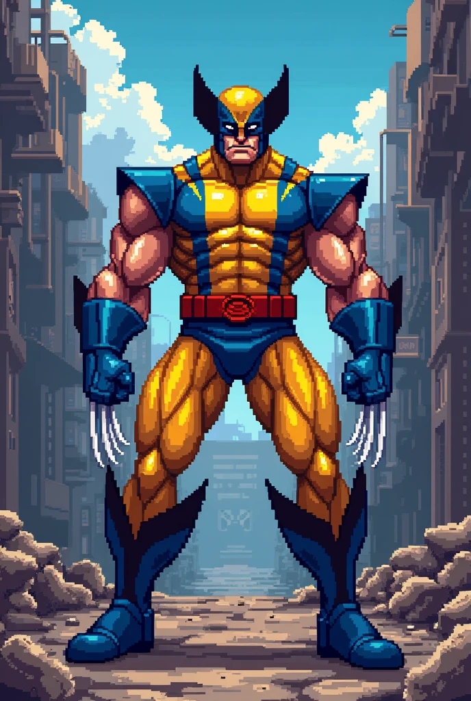 wolverine, pixel art, Capcom video game from 1990