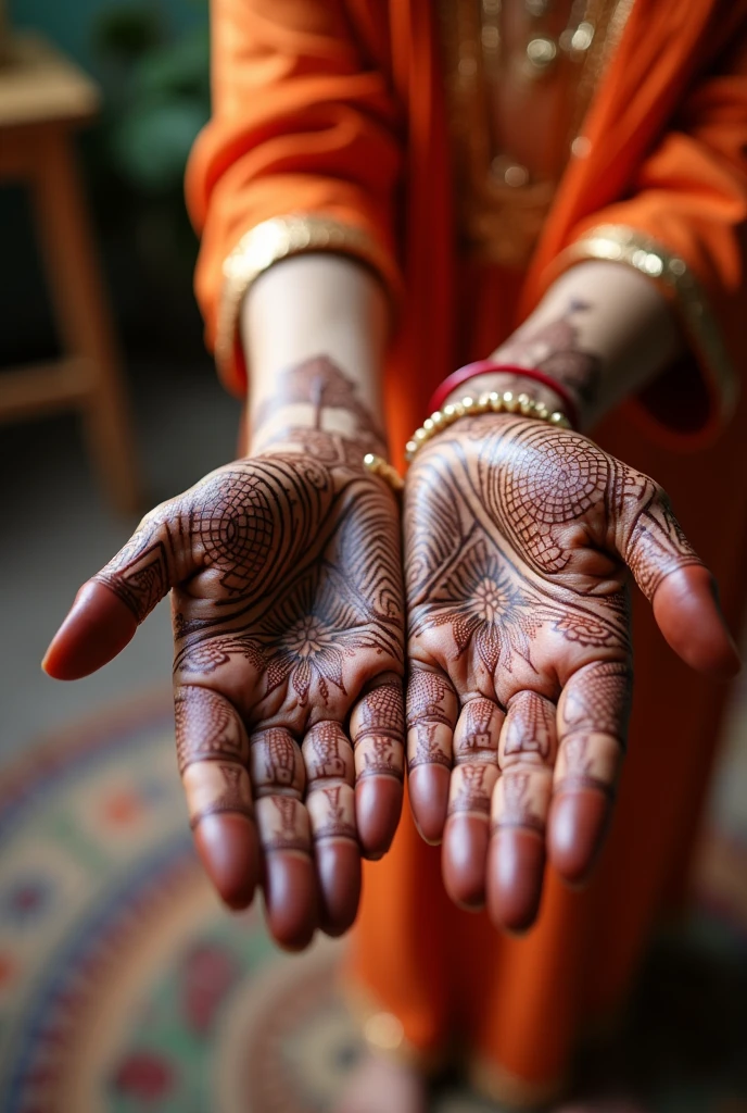 generate more Karwa Chauth Special mehndi design on hand