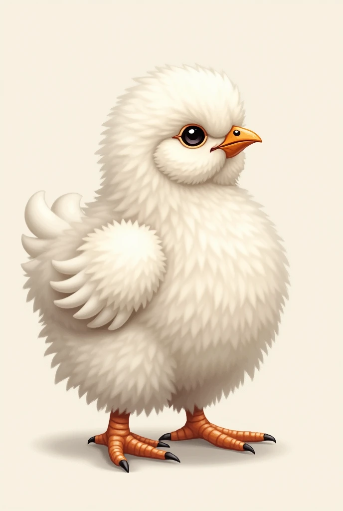 A one line picture of a silkie chicken