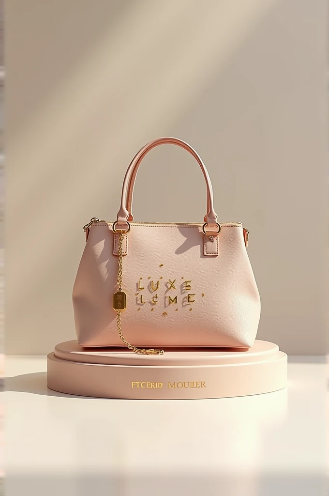A logo for a luxurious brand called "luxe lume" A fashion accessories brand make a logo with a fashion product at the back of the logo put underneath the text "luxe lume" Aj Baldress