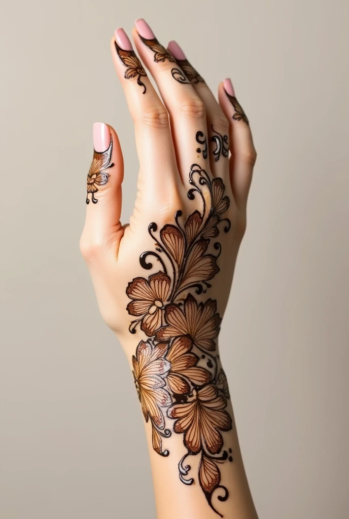 generate Traditional mehndi design on hand