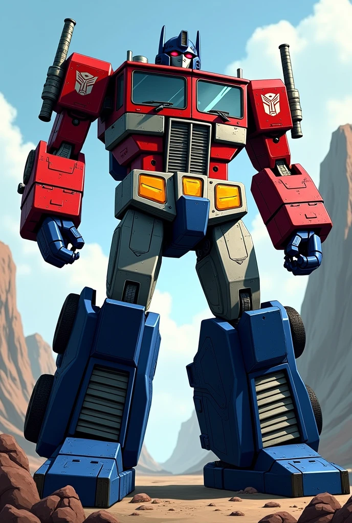 Draw Optimus Prime with his oScania 113 truck mode