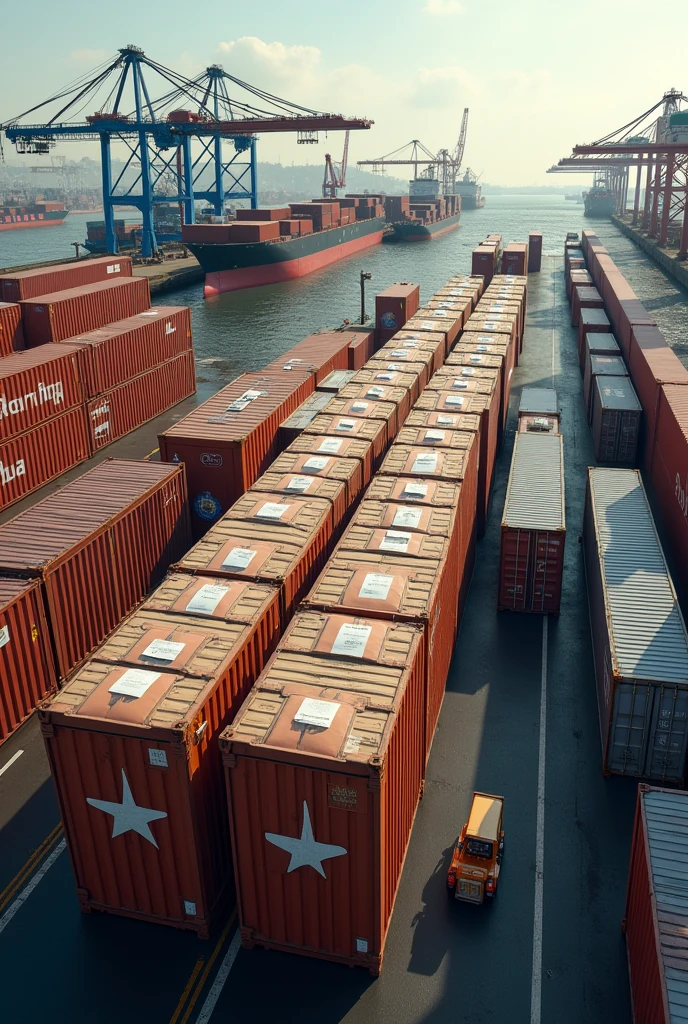 1000 pieces box for shipping in a shipping port