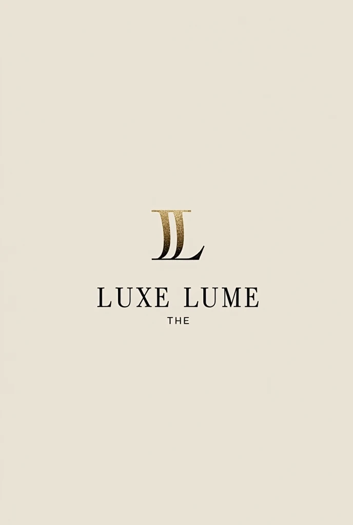 A logo for a luxurious brand called "luxe lume" A fashion accessories brand put underneath the text "luxe lume" Aj Baldress