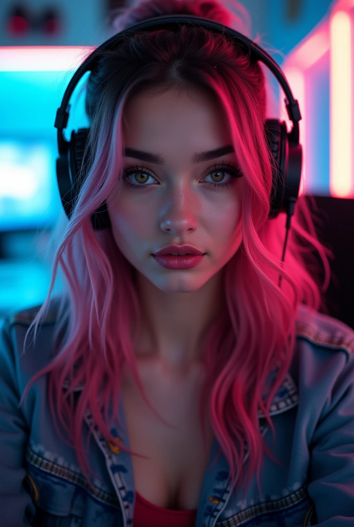 Make a Hot gamer Girl Profile picture for a Page where funny memes will be uploaded