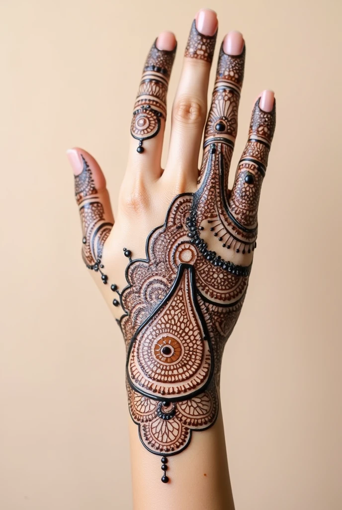 generate more Gol Tikki mehndi design on hand