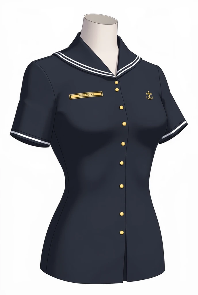 Produce for me what the rehearsal blouse for the Carlos Jereissati Fanfare and the parade blouse for the 2024 uniform should look like, based on the theme being naval sailor