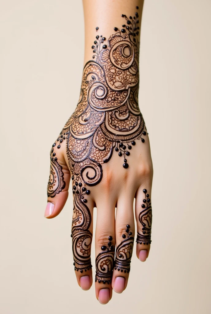 generate more Gol Tikki mehndi design on hand