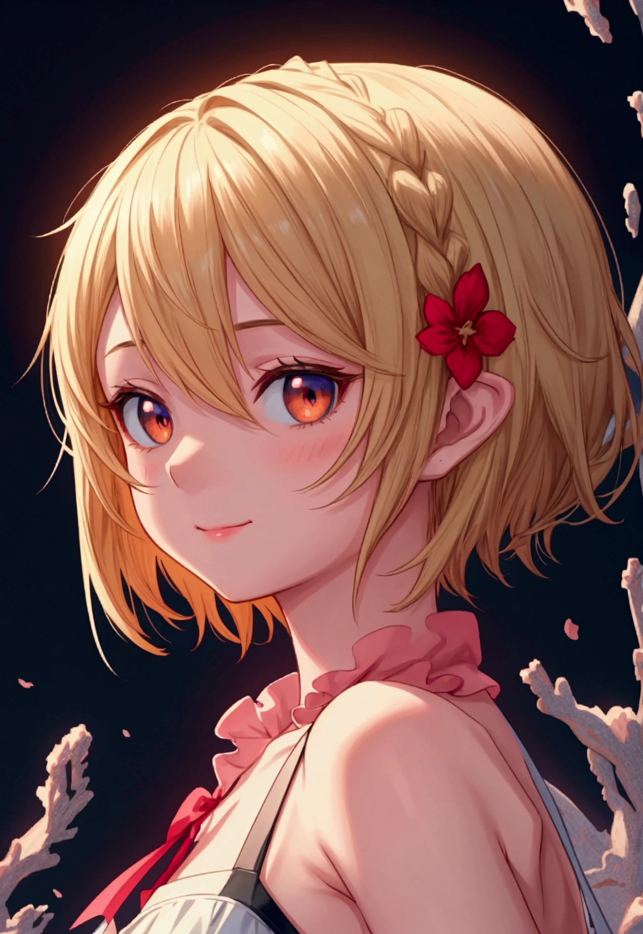 A beautiful, anime-style portrait of a young girl with short hair, showing a happy, dynamic pose, highly detailed and anatomically correct, with textured skin and award-winning quality, masterful 4K UHD resolution.