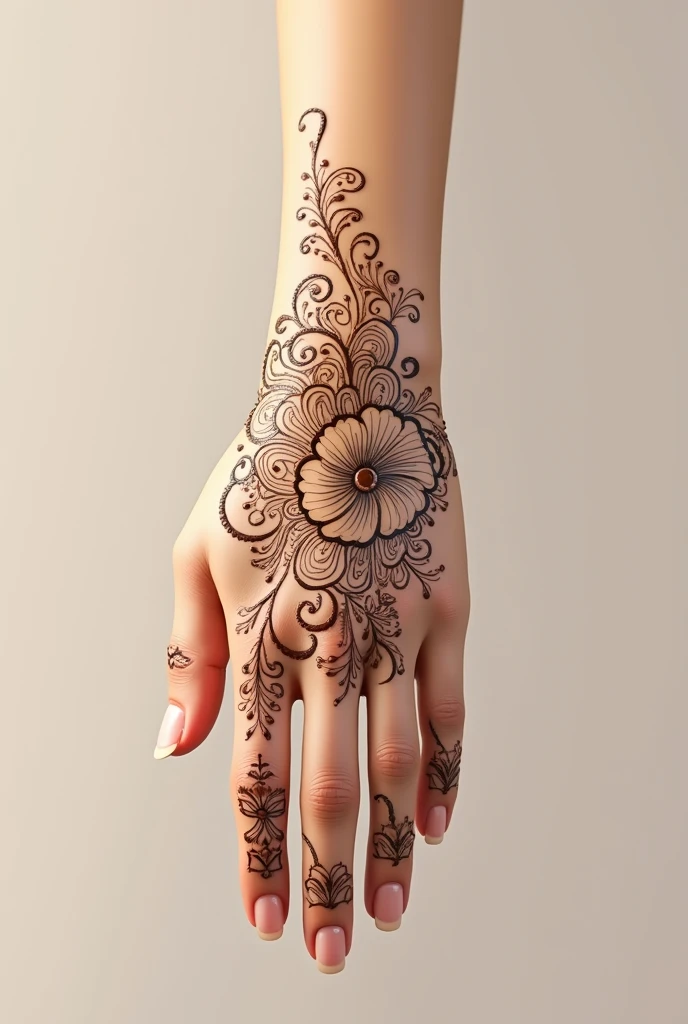 generate Traditional mehndi design on hand