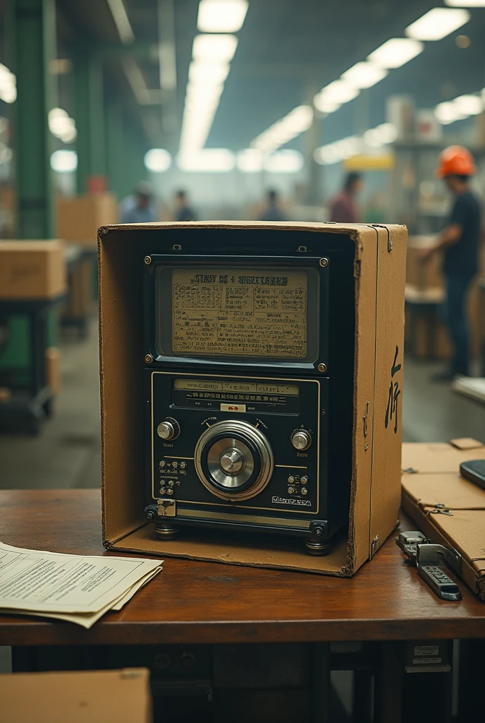 1000 pieces cranking radio in a box with invoice at a factory in Japan