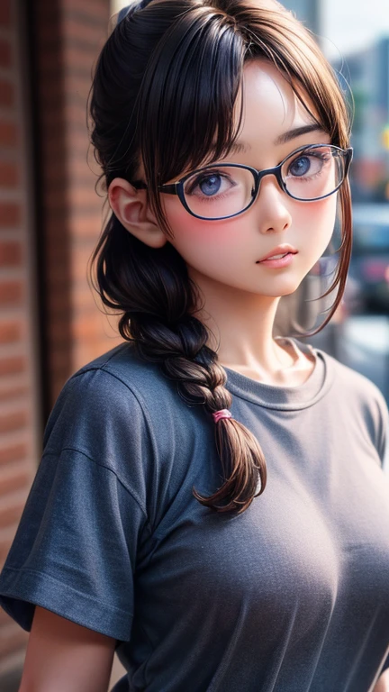 View your audience,high school girl,Leaning forward,(Random cute clothes),(Random animation pose),(Thin type),(Large Breasts),(Random Hairstyles),(Best image quality, (8k), Ultra-realistic, 最high quality, high quality, High resolution, high qualityの質感, Attention to detail, Beautiful details, The finer details, Extremely detailed CG, Detailed Texture, Realistic facial expressions, masterpiece, in front),(Wearing glasses:1.1)