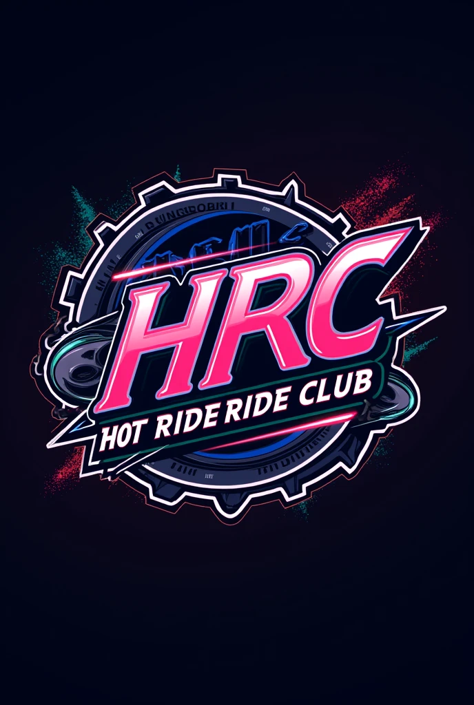 create me a logo in the style of 90s Japanese automobiles, with writing "HRC" et "Hot Ride Club"