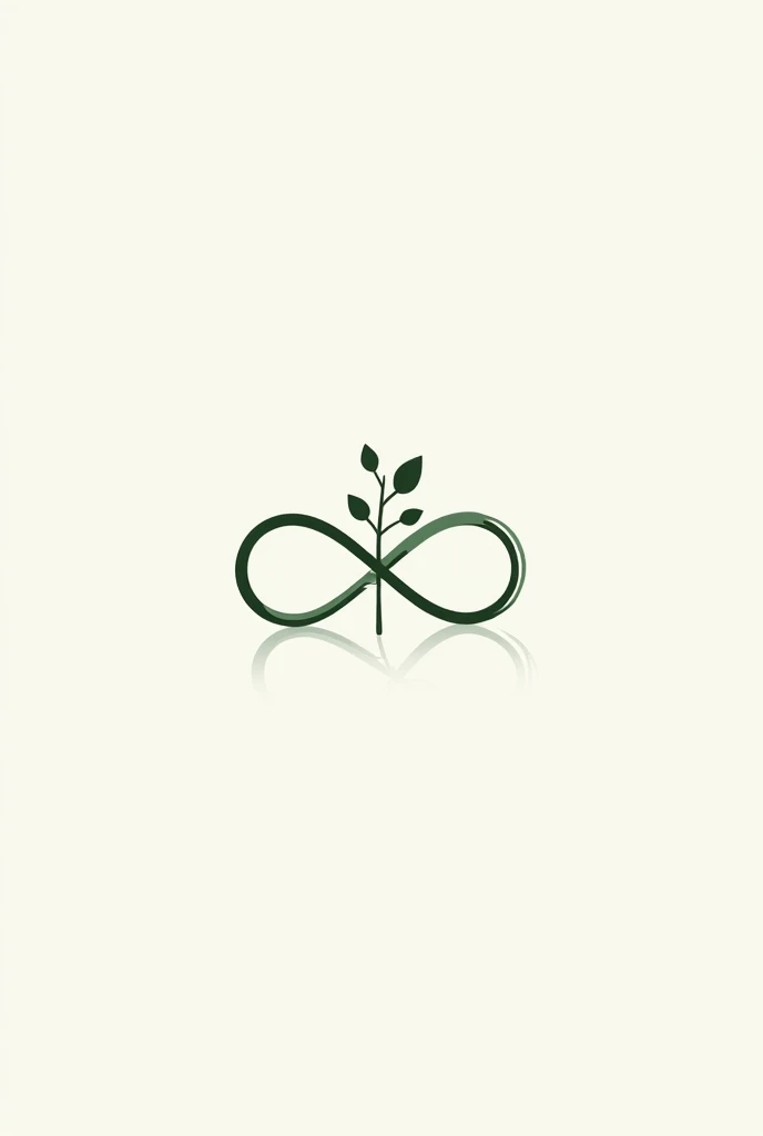 create an infinity ∞ logo with a small tree in it (the ∞ is landscape)