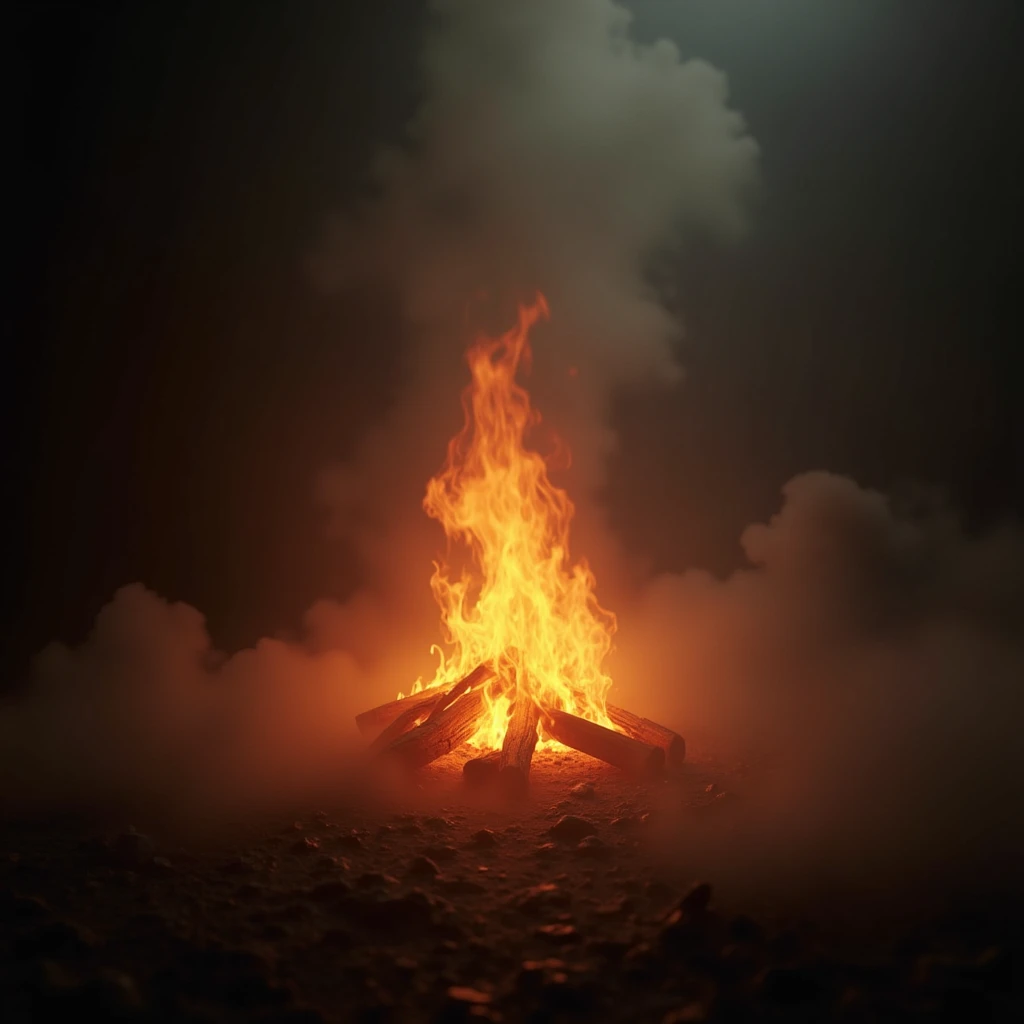 Light smoke fire background
