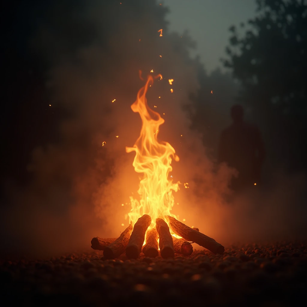 Light smoke fire background
