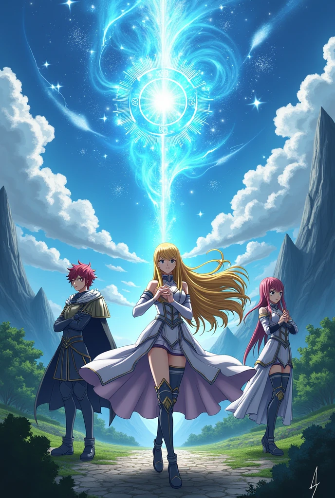 Fairytail anime Lucy and grey,erza