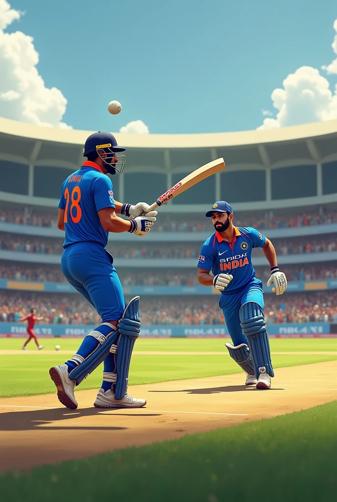 Virat khoili bating and rohit sharma bowling