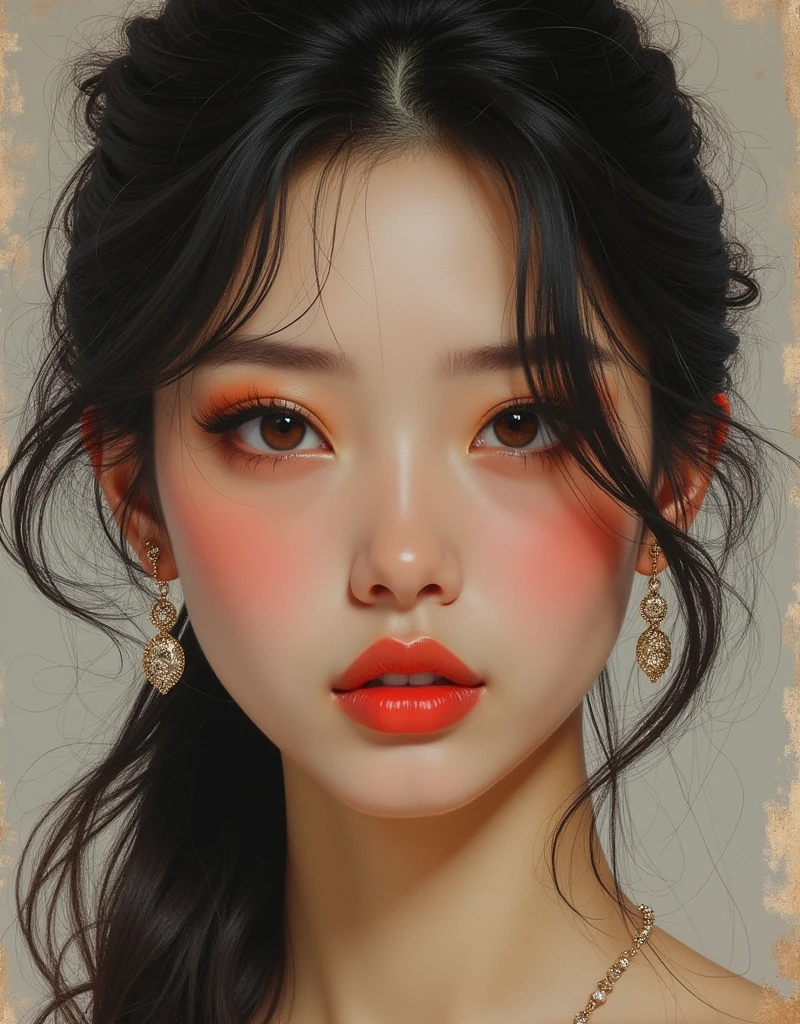wgz style,portrait of a beautiful women highly detailed,perfect femine face,Classical oil painting,by masamune shirow, by William-tae Kim