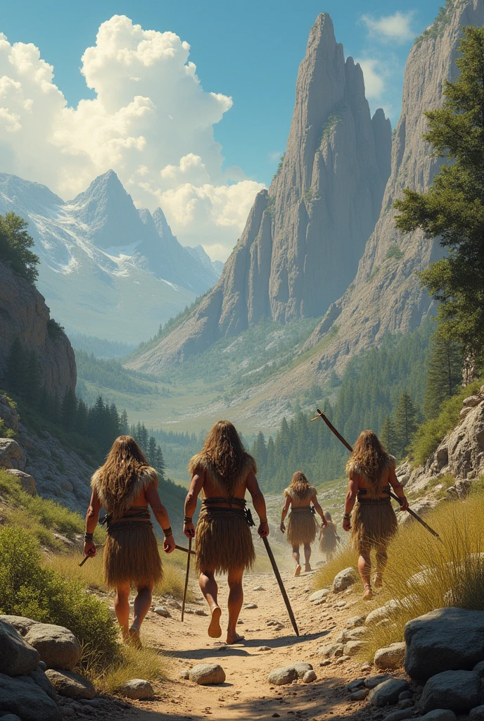 represents the Paleolithic era and its advances
