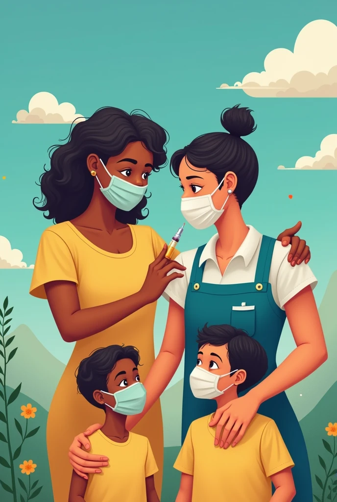 Create a vaccination campaign in Brazilian Portuguese, against the flu 