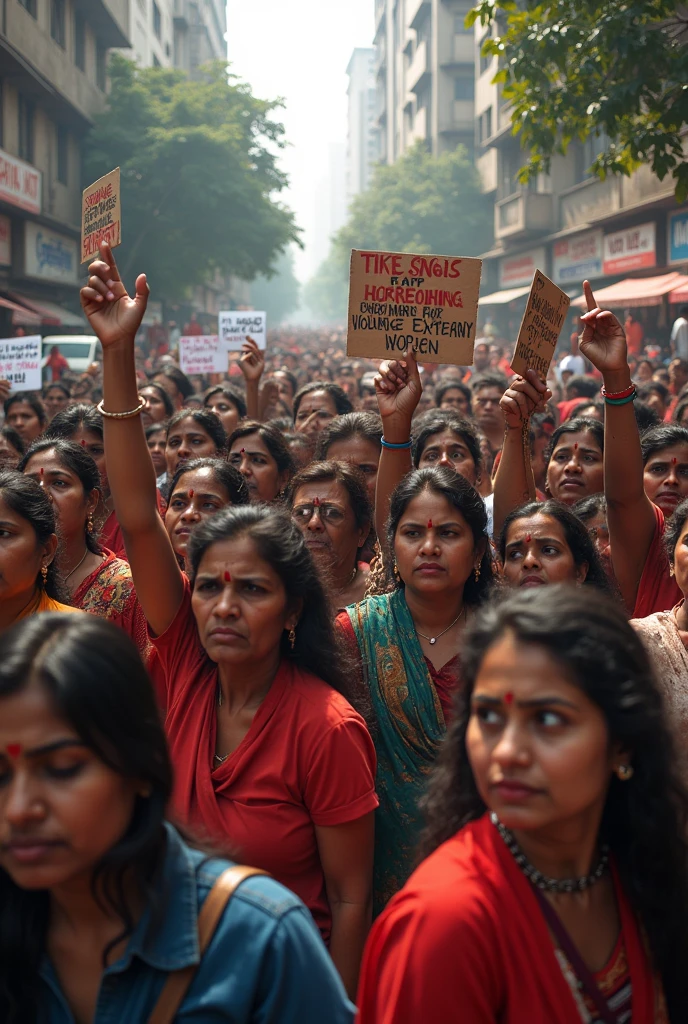 Kolkata girls are protesting in front of R.G Kar Hospital at night demanding justice for Dr. Moumita's rape