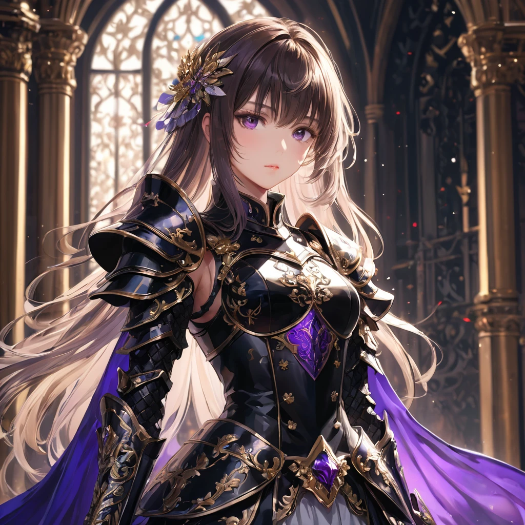 One girl,alone,anime,whole body, From feet to head、Classy girl,Armored,Holding a sword,anger,(embedded:Unaesthetic XLv13.Safety Tensor:1.2),(embedded:Negative XL_is.Safety Tensor:0.8),(masterpiece,Highest quality,Ultra_detailed,High resolution,Absurd:1),(masterpiece, Highest quality, Highest quality, beautifully、aesthetic),Ultra-detailed,Very delicate and beautiful,beautiful detailed face,澄んis顔,Best illustrations,extremely detailed eyes and face,wonderful,detailed and intricate,Best image quality, beautifully繊細な背景,beautiful detailed, Black-purple armor