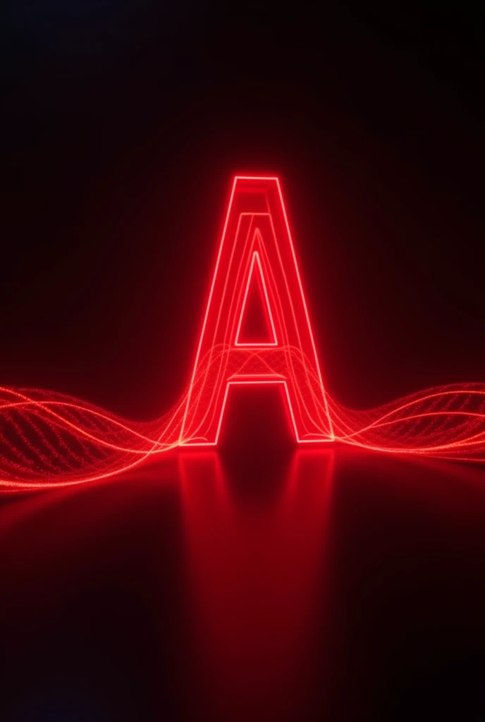 Create a black background with red letters writing electromagnetic waves with the Netflix type letter a?