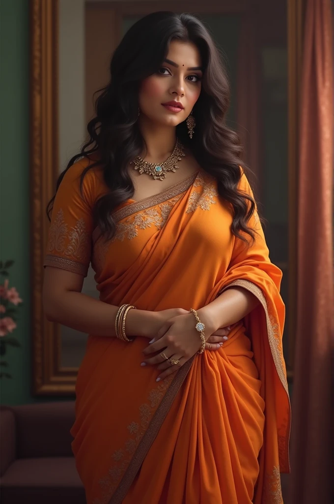 Sexy indian bhabi with wide hips under sari