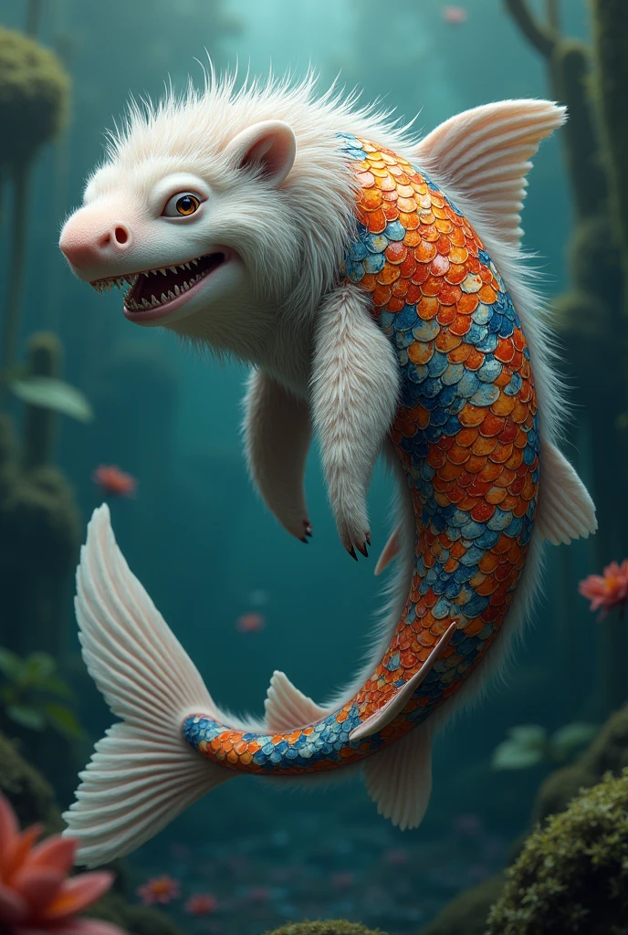 Anthropomorphic furry shark with Koi's body color