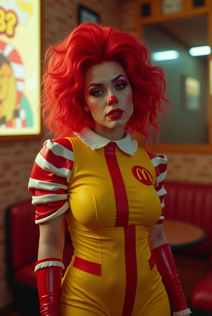 What would Ronald McDonald look like if he were a sexy woman with low social responsibility?