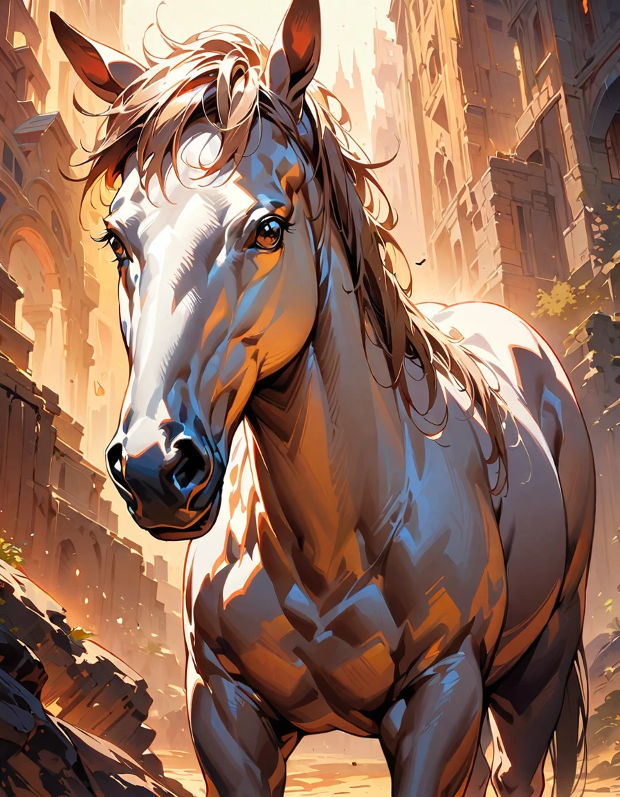 Young beautiful woman,(Highest quality,Extremely detailed depiction,Incredibly absurd high resolution,Anatomically accurate depiction),Centaur,The upper body is a human female,The lower body is a horse&#39;s body,Black latex,Large Breasts,Competing,Racecourseで走っている:1.3,background:Racecourse