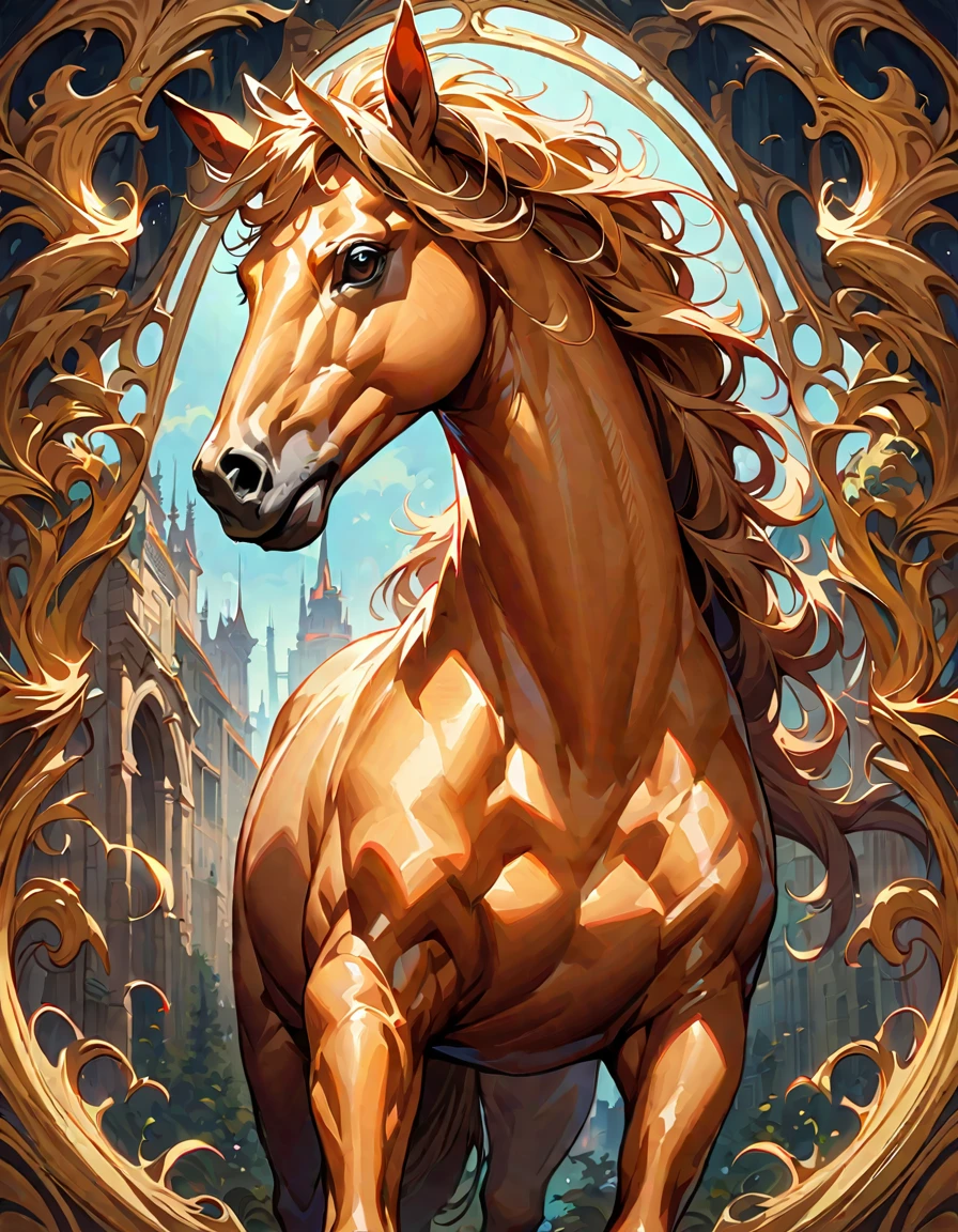 Young beautiful woman,(Highest quality,Extremely detailed depiction,Incredibly absurd high resolution,Anatomically accurate depiction),Centaur,The upper body is a human female,The lower body is a horse&#39;s body,Black latex,Large Breasts,Competing,Racecourseで走っている:1.3,background:Racecourse