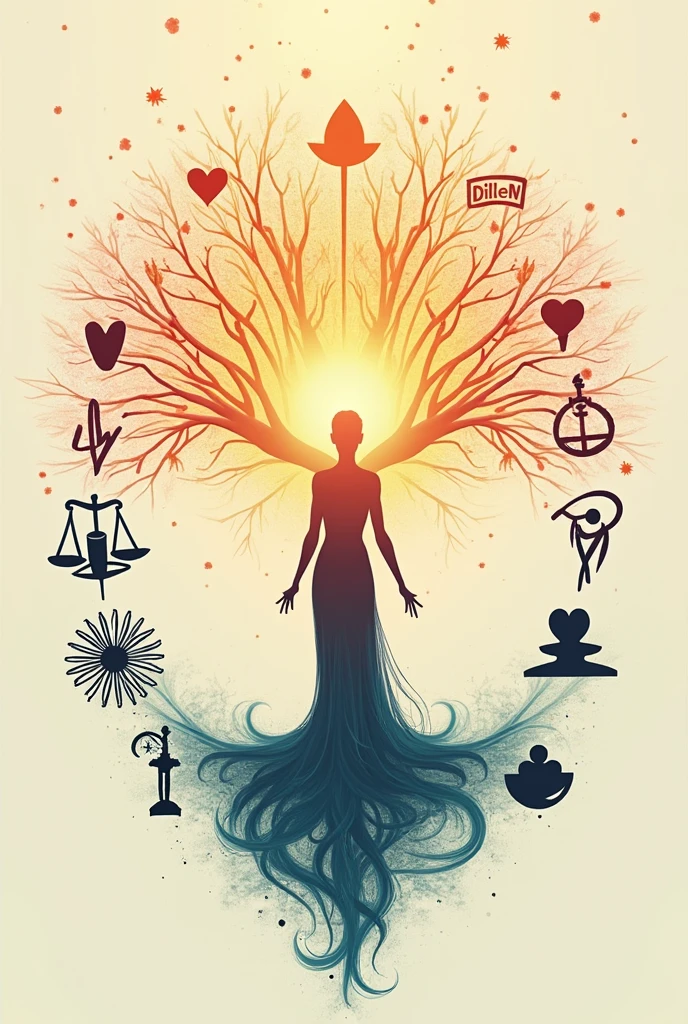 2. Visual Elements
- Central Image: Consider a symbolic central image like a tree of virtues with branches representing different values, or a human figure with elements symbolizing dignity and respect surrounding it.
- Icons/Symbols: Use symbols for each concept (e.g., a heart for respect, a torch for will, scales for dignity).
3. Text and Typography
- Title: Create a prominent title like “The Essence of Human Virtues” at the top.
- Concept Descriptions: Briefly describe each concept in separate sections or around the central image. Use different fonts or styles to highlight each idea.
4. Color Scheme
- Background: Choose a calming or neutral background color to make the content stand out.
- Concept Colors: Use distinct colors for each virtue or value. For example, use green for growth (virtue), blue for trust (respect), etc.