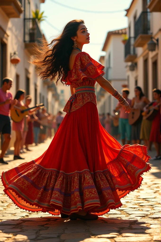 A young gypsy girl dancing flamenco video 