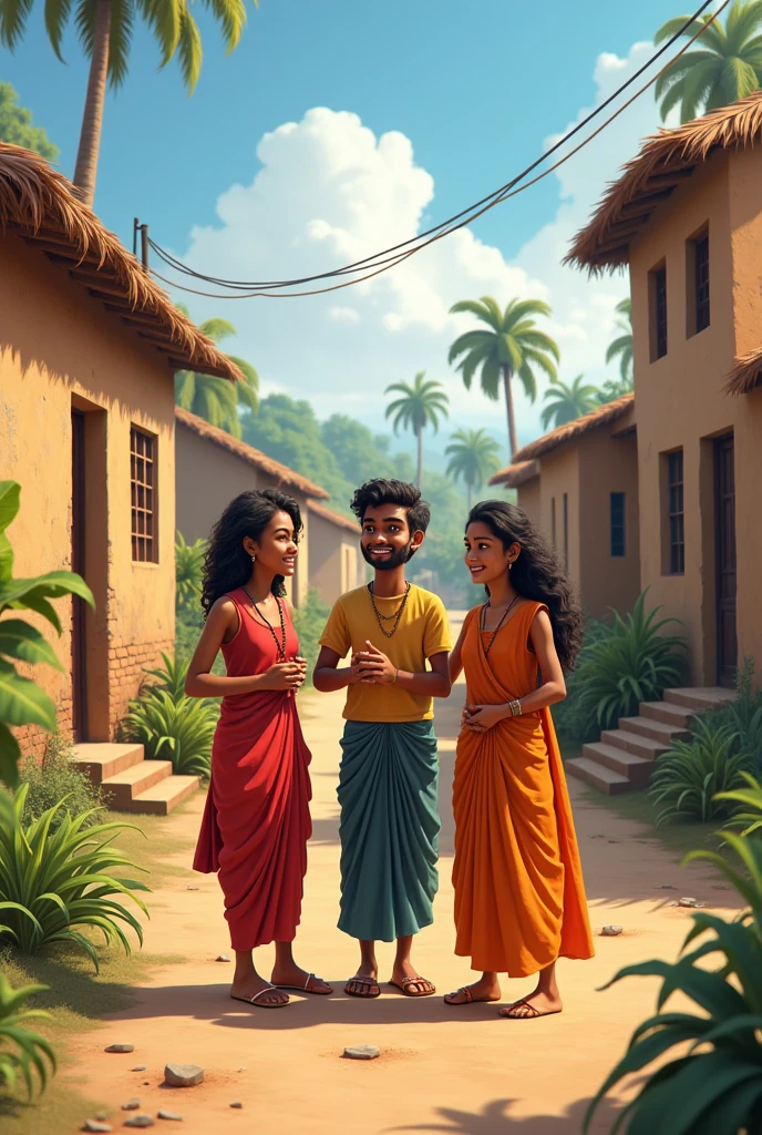 A few  indian villagers or people nearby witness the scene. They are shocked and amazed