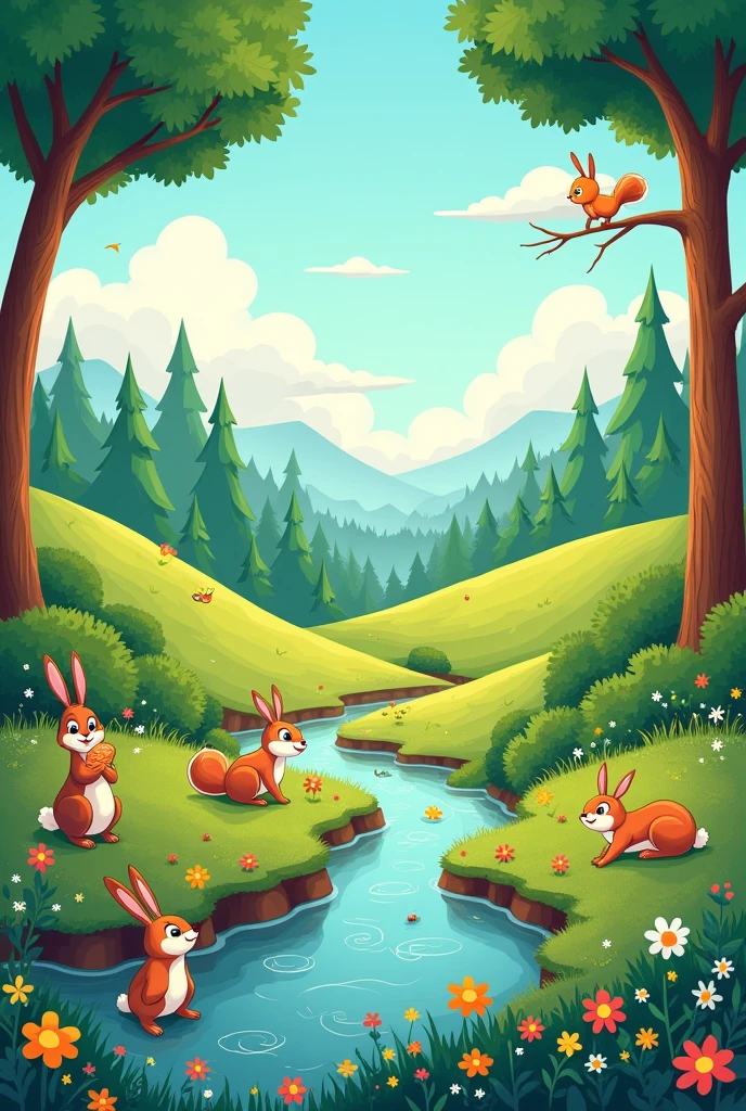 Make cartoon background nature 