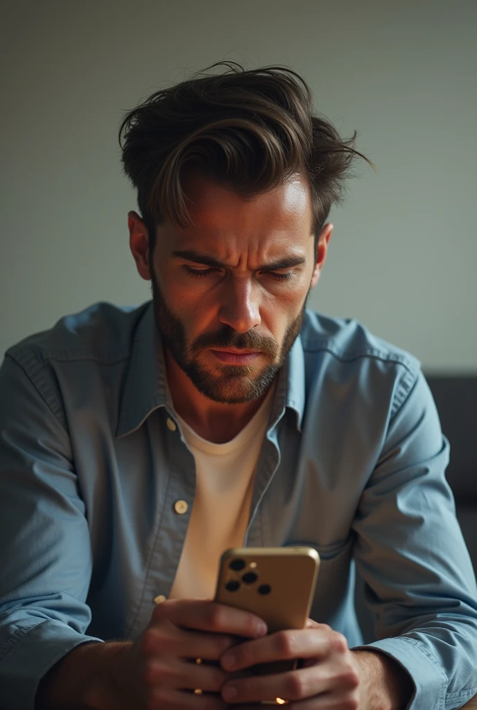 A man ignoring his cell phone