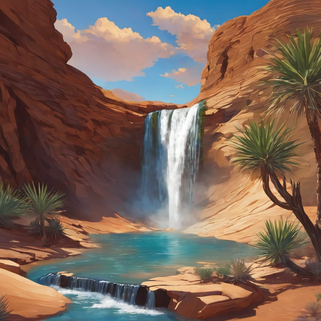 Waterfall in the desert