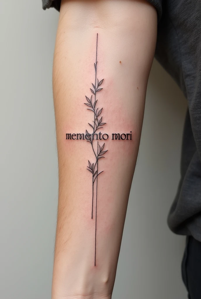 Create Multiple Fine line tattoo designs of latin saying 'mememto mori'