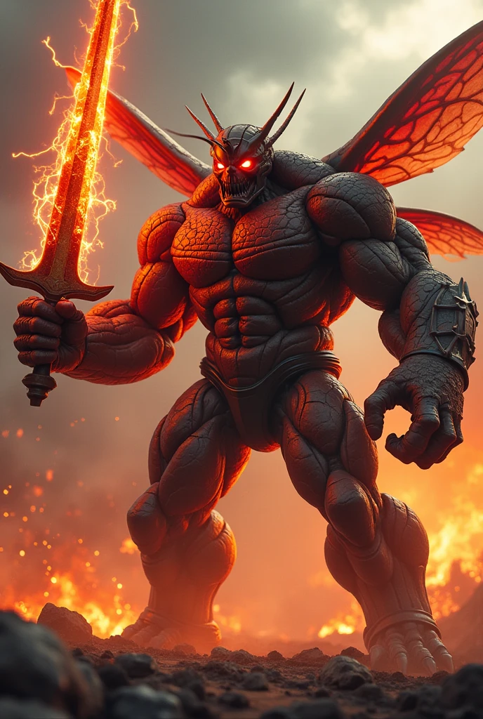 Hornet + hulk Red eyes in hand fire sword 